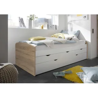 Begabino Etagenbett Nasri 90 x 200 cm Eiche matt braun weiß