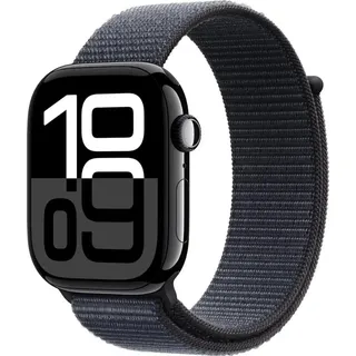 Apple Watch Series 10 GPS+Cellular 39 mm Aluminiumgehäuse schwarz Sportarmband schwarz M/L