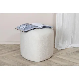 Livetastic Pouf , Weiß , Textil , Uni , Füllung: Schaumstoff , 46x41x46 cm , Indoor , Wohnzimmer, Sessel, Hocker & Hockerbänke, Poufs