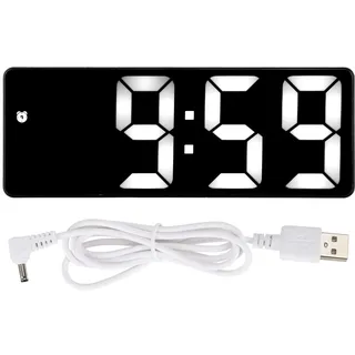 Atyhao Spiegelwecker, LED-Digital-Tischuhr mit Spiegeldesign, Modern und Tragbar, Ideal für Modedekorationen und Erinnerungen (Rechteckige Lampe mit