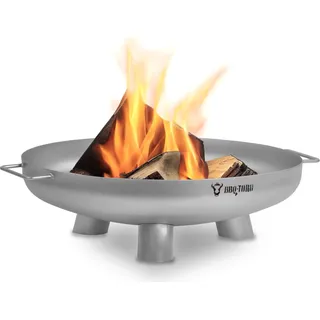 BBQ-Toro Edelstahl Feuerschale Ø 60 cm, Silber, Outdoor Dreibein Feuerstelle für Garten und Terrasse