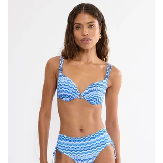 Bügel-Bikini-Top TRIUMPH "Mix & Match Summer WP pt", Damen, Gr. 42, Cup E, blau (blau, light combination), Microfaser, Obermaterial: 77% Polyamid, 23% Elasthan, Bikini-Oberteile Bügel-Bikini-Top, verspielt und farbenfroh