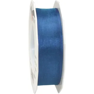 Präsent Geschenkband Polyester floral royalblau 25 mm x 25 m