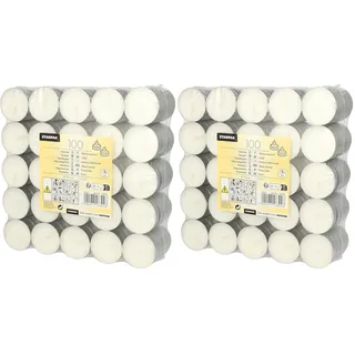 100 Teelichter Ø 39 mm 16,2 mm weiss Brenndauer ca. 4,5h (Packung mit 2)