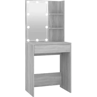 vidaXL Schminktisch mit LED Grau Sonoma 60x40x140 cm - Grau