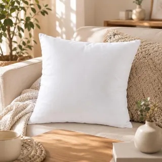 Quadratische Kissenfüllung 40 x 40 cm – Innenkissen mit 320 g – Weiß – für Dekokissen, formstabil und strapazierfähig - Weiß