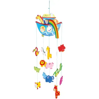 Small Foot Company Small Foot 10114 Mobile Noahs Arche, Babyspielzeug für Wickeltisch und Babybett, Holz, Mehrfarbig, 72 x 32 x 22 cm