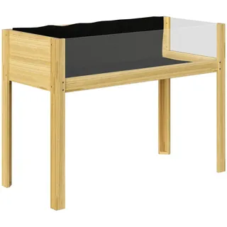 Outsunny Hochbeet mit Acrylplatten , Naturfarben , Holz , 50x80x110 cm , Gartenzubehör, Hochbeete