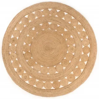 vidaXL Teppich Geflochten Jute 180 cm Rund - Teppich - Teppiche - Matte - Bodenmatte - Beige