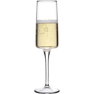 Pasabahce Set mit 6 Sektgläsern Iconic aus transparentem Glas, 19 cl, elegant, robust und spülmaschinenfest, ideal für Sekt und Champagner