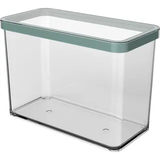 Rotho Loft rechteckige Vorratsdose 2.1l mit Deckel und Dichtung, lebensmittelechter Kunststoff (PP) BPA-frei, türkis/transparent, 2.1l (20.0 x 10.0 x 14.2 cm)