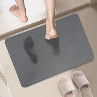 Daletu Badematte Stein Kieselgur, Duschvorleger Schnelltrocknend Stone Bath Mat, duschmatte rutschfest Saugfähig badematten für Badezimmerböden, Küchentheke, Geschirr, Pflanzen oder Haustiere