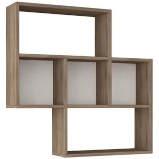 Decortie Wandregal 85 x 85 x 20 cm Eiche/Weiß