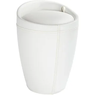 Wenko Badhocker Mod. Candy Weiß, Hocker mit Stauraum für das Badezimmer und Wohnzimmer, integrierter Wäschesammler, ABS-Kunststoff, BPA-frei, Fassungsvermögen 20 L, Ø 36 x 50,5 cm