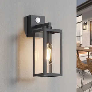 K-Bright Aussenlampe mit Bewegungsmelder, Laterne, Kompatibel mit E27-Glühbirnen Vintage Outdoor Wandlampe, max. 40 Watt, für Terrasse u. Hof Anthrazit(Glühbirne nicht enthalten).