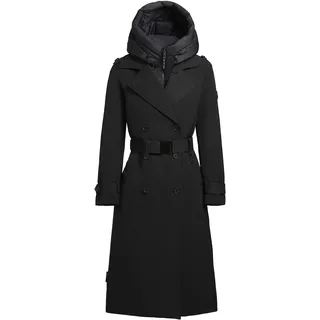 khujo Trenchcoat »Trenchcoat Elena-YM«, Warmer Wintermantel mit doppelter Knopfleiste, schwarz