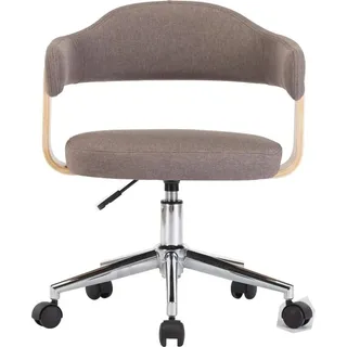 vidaXL Drehbarer Bürostuhl Bugholz Taupe