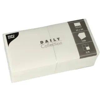 Papstar PAPSTAR, Servietten Daily Collection" weiß Textil