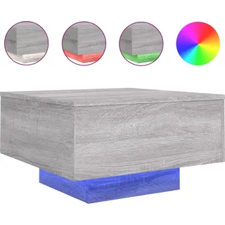 vidaXL Couchtisch mit LED-Leuchten Grau Sonoma 55x55x31 cm - Grau