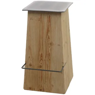 Mendler Barhocker HWC-L76  natur mit Metall-Optik Mehrfarbig