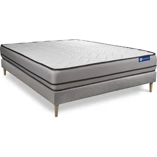 Actiflex night matratze 180x200cm + Bettgestell mit lattenrost - Dicke : 20cm - Taschenfederkern- H5 - Grau