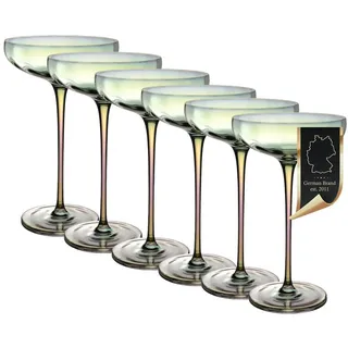 Intirilife Martini Glas SET 140 ml (6-tlg.) , Transparent , Glas , 0.14 L , leicht zu reinigen , Gläser, Longdrinkgläser