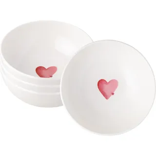 Villeroy & Boch Müslischalen Sending Love Mit Liebe 4-tlg. Rot/Weiß