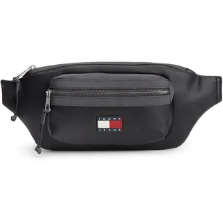 Tommy Jeans Bauchtasche "TJM ELEVATED PU BUMBAG" Unisex Gürteltasche, Crossbody Bag mit Logo-Aufnäher, schwarz