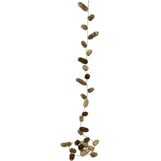 Flair Flower Künstliche Weihnachtsgirlande mit Zapfen 180 cm Gold