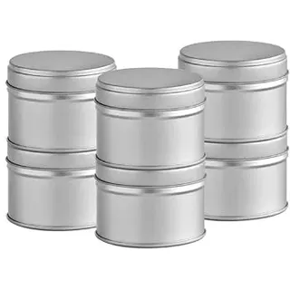 6er Pack kleine Gewürzdosen stapelbar mit extra Aromadeckel inkl. 6 Etiketten + 2 Streueinsätze | Höhe: je ca. 4,5 cm, Ø je ca. 6,4 cm | Dosen Material: Weißblech | BPA-frei und lebensmittelecht