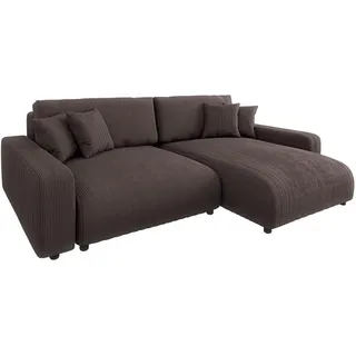 s-style möbel Ecksofa Dunkelbraun, Birke, 4-Sitzer, Füllung: Silikon,Komfortschaum, L-Form,L-Form, 234x170 cm Hergestellt in Europa, Oeko-Tex®, Wohnzimmer, Sofas - Couches, Wohnlandschaften, Ecksofas