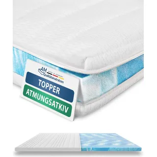 AM Qualitätsmatratzen | Premium Topper 200x200 cm | 6 cm Höhe | Matratzenauflage | 200/200 | Hochwertiger Topper Germany