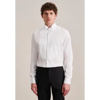 Smokinghemd SEIDENSTICKER "Schwarze Rose", Herren, Gr. 3XL (47), verlängerte Ärmellängen, weiß, 100% Baumwolle, unifarben, regular fit, Hemden Smokinghemd, Gala Uni
