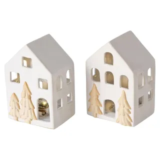 Boltze Home Deco Haus Schloss Porzellan LED H10,5cm
