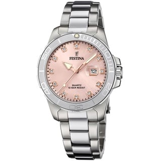 Festina Damen Uhr mit Schmucksteine - Silber/Rosa