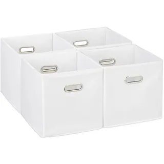 Relaxdays Aufbewahrungsbox 30 x 30 x 30 cm 4-tlg. weiß