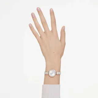 Swarovski Matrix Pearl Bangle Uhr, Schweizer Produktion, Kristallarmband, Weiß, Roségoldfarbenes Finish MATRIX PEARL:MB PRO/WHITE/PRO 5705406 - Gold