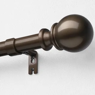DEFYNEE Gardinenstange 80-305 cm, Vorhangstange Ausziehbar Ø 25 mm, Metall, inkl. Halterungen, für Wohnzimmer, Schlafzimmer, Innen- und Außenbereich, Bronze