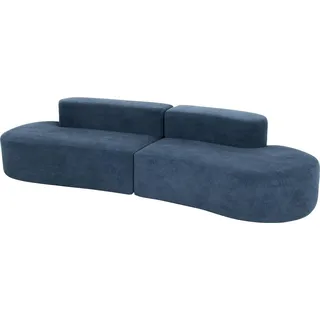 FURNLUX Sofa Nua Navy Blau 280cm / Hauptfarbe: Blau / Abmessungen: 280 x 66 x 102 cm - Blau