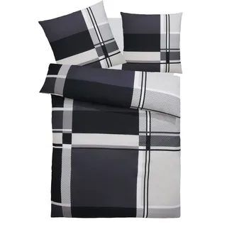 MY HOME Bettwäsche MY HOME "NINA, in verschiedenen Qualitäten", grau, B/L: 135cm x 200cm, 1 Stk., 1 Stk., Microfaser, B/L: 80cm x 80cm, 2 Stk., Microfaser, Obermaterial: 100% Polyester, Bettwäsche, Bettwäsche, in den Größen: 135x200 oder 155x220 cm