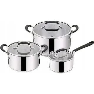 Tefal Edelstahl Jamie Olivier Topfset mit Deckeln 6 EL. 16/20/26cm Induktion E318S6