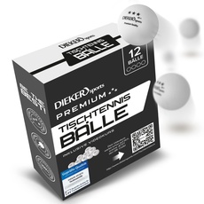 Dieker Sports Premium Tischtennisbälle 3 Stern (12 Stück, Weiß) - erstklassige Ping Pong Bälle - Nach ITTF Turnierstandard - Tischtennisbälle Outdoor Tischtennis Zubehör