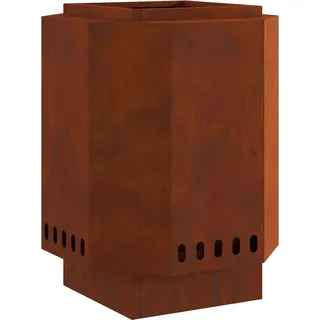 vidaXL Rauchfreier Feuerkorb Braun 38 x 38 x 51 cm Wetterfeststahl - Braun