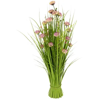 Flair Flower Gras Deko mit Ranunkel künstlich Grasbusch Blüten Bund stehend Stehgras Grasbündel Dekogras Pflanzen Ziergras Osterdeko Frühjahr Kunstblume Kunstpflanze Blume Zimmerpflanze Grünpflanze Frühjahrsdeko
