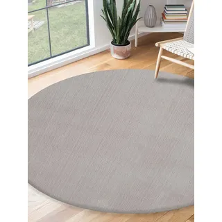 Teppich THE CARPET "Relax round", beige (sand), H:16mm Ø:160cm, Polyester, Teppiche, Teppich, waschbarer Wohnzimmer Teppich modern rutschfest