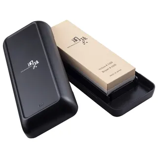 KAI Seki Magoroku Kombi Schleifstein, Körnung: 1000/4000 - Japanischer Messerschärfer Feinschliff und Polierabzug - Stein Abziehstein 1000 4000 Wetzstein für Messer, Nutzfläche 18,5 x 6,5cm