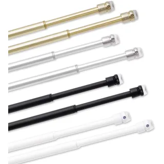 BricoShopping® Paar verstellbare Druckstangen mit ausziehbarer Feder für Türen, Fenster, Stangen und Nägel, Glas, Gardinenstangen für den Innenbereich ohne Bohren (36/60, Gold)