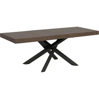 Ausziehbarer Tisch 90x160/264 cm Volantis Premium Walnuss Anthrazit Gestell - Grau