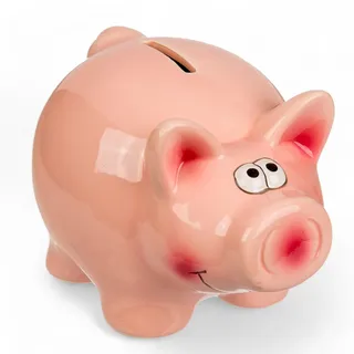 MIJOMA Keramik Sparschwein Rosa 15,5 x 11,5 cm – mit Gummistöpsel zum einfachen Entnehmen – dekorative Spardose für Erwachsene