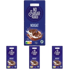 frankonia CHOCOLAT NO SUGAR ADDED Nougat Schokolade glutenfrei, 100 g (Packung mit 4)